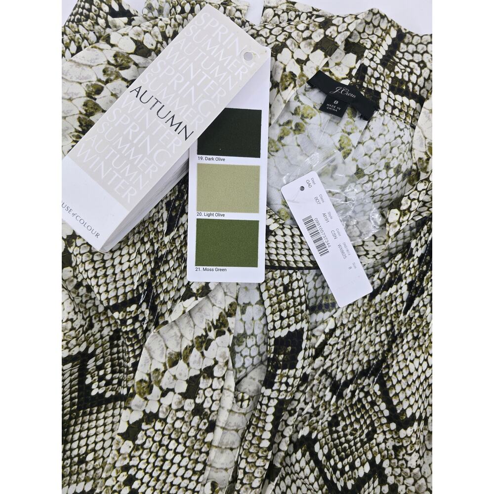 J Crew Drapey Tie Neck Python Print Blouse NWT - image 3